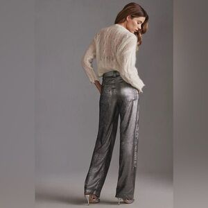 Anthropologie x Stella Nova Betty Shiny Metallic Pants - size XS NWT
